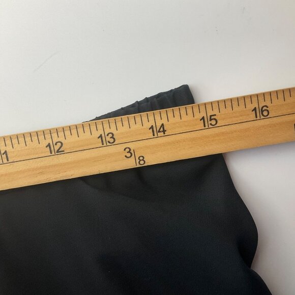 VTG Hampton Nites Sz 8 Black A-Line Flowy Midi Skirt Pull-On Sheer Overlay*Read* - Picture 4 of 11